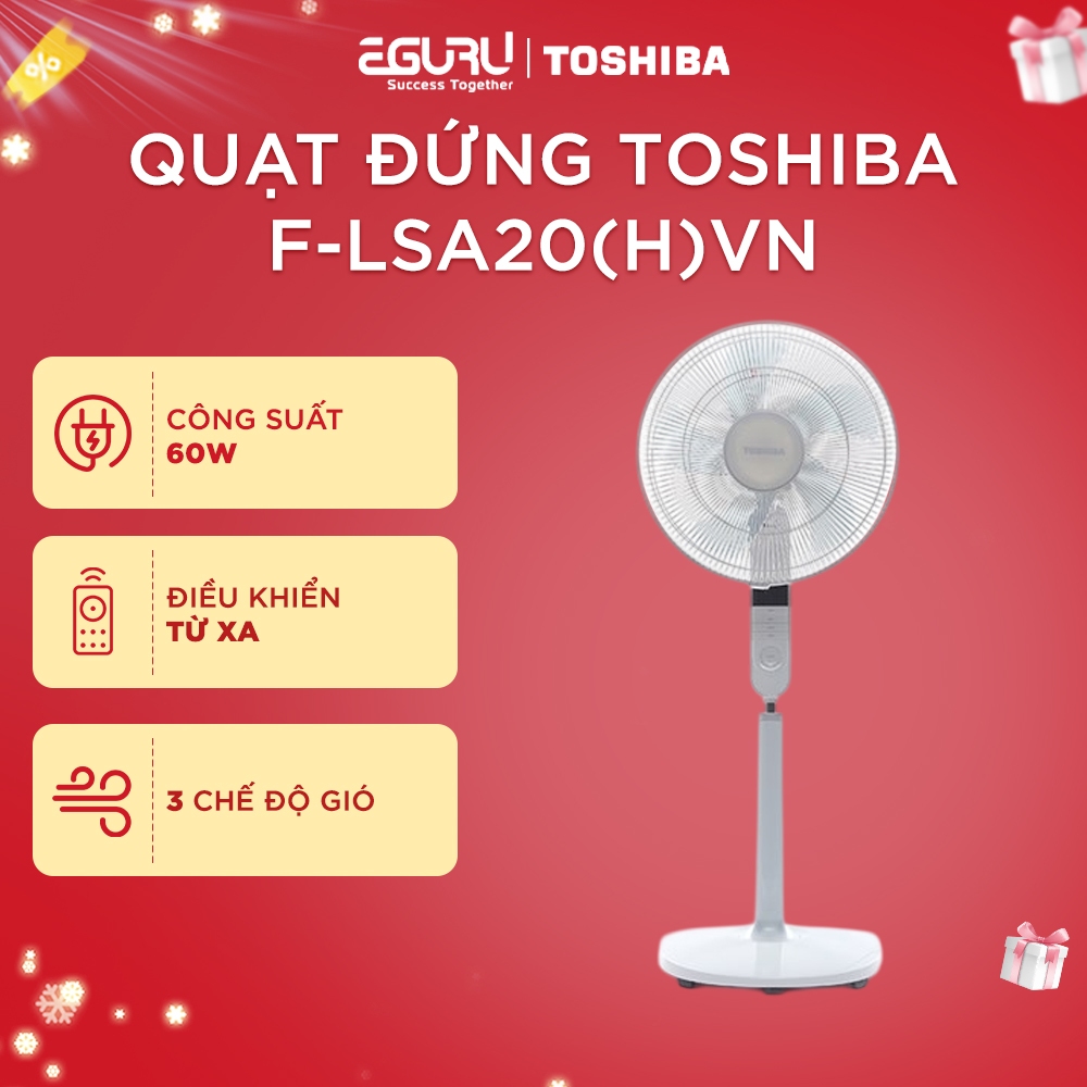 Quạt Cây Đứng Toshiba F-LSA20(W)VN | F-LSA20(H)VN 60W Điều Khiển Từ Xa - 5 cánh - BH Chính Hãng 12 Tháng
